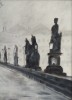 Obraz na plátně, zarámovaný "Karlův most, pravá část" 41 × 56 cm