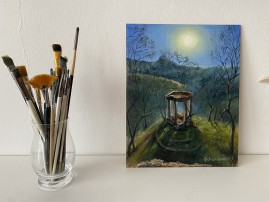 Obraz na plátně "Kaplička. Žižkovo údolí." 24 × 30 cm