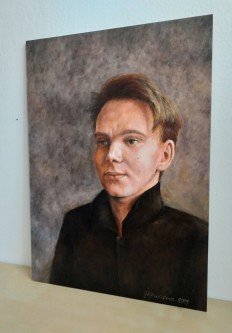 Olejomalba na plátně "Portrét mladého muže" 30 × 42 cm
