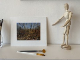 Obraz s paspartu "Podzimní les" 19,5 × 14,5 cm