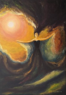 Ručně malovaný fantazijní obraz "Bouře" 50 × 70 cm