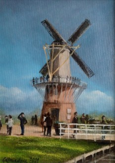 Zarámovaný obraz "Větrný mlýn" 21 × 29 cm