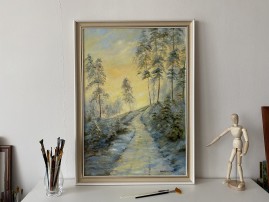 Luxusní interiérový obraz "Zimní svítání" 47 × 67 cm