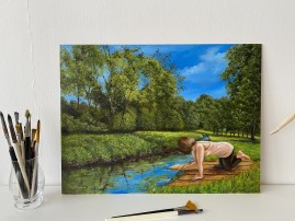 Obraz krajiny "Maluji svět kolem sebe" 52 × 39 cm