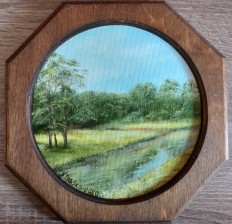 Miniaturní zarámovaný obraz "Řeka Bílina" 15 × 15 cm