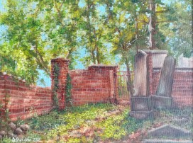 Obraz krajiny malovaný olejem na plátně "Židovský hřbitov" 40 × 30 cm
