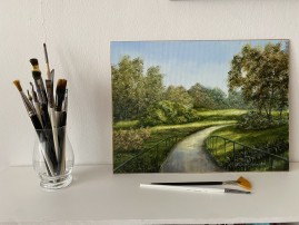 Obraz krajiny "Podzim přichází nenápadně" 39 × 29 cm