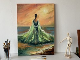 Ručně malovaná olejomalba "Před bouří" 50 × 70 cm