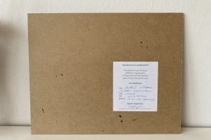 Obraz krajiny "Bořeň v černobílém provedení" 30 × 24 cm