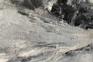 Obraz krajiny "Bořeň v černobílém provedení" 30 × 24 cm