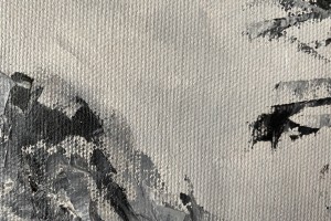 Obraz krajiny "Bořeň v černobílém provedení" 30 × 24 cm