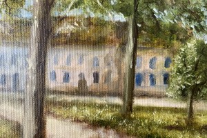 Ručně malovaný portrét "Smích" 45 × 59 cm