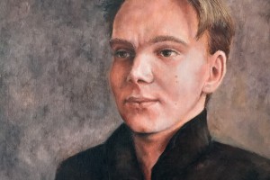 Olejomalba na plátně "Portrét mladého muže" 30 × 42 cm