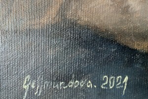 Ručně malovaný interiérový obraz "Tichá milost" 38 × 57 cm