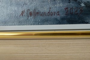 Kresba pod olejomalbou "Pod sněhem, černobílé provedení" 24 × 30 cm