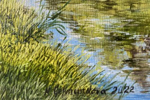 Olejomalba na plátně "Most přes Bělu" 39 × 29 cm