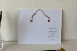 Ručně malovaná miniatura olejem "Těsně před bouří" 19,6 × 15,5 cm