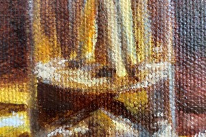 Obraz zátiší na plátně "Káva se sušenkami" 29 × 39 cm