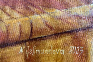Obraz zátiší na plátně "Káva se sušenkami" 29 × 39 cm