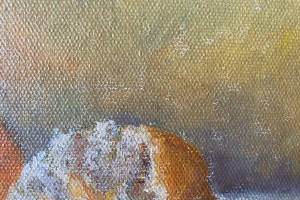 Obraz zátiší malovaný olejem "Mandarinky" 24 × 18 cm