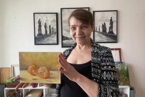 Obraz zátiší malovaný olejem "Mandarinky" 24 × 18 cm