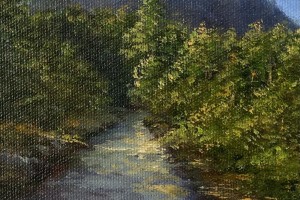Kresba pod olejomalbou "Cesta na Bořeň" 19 × 14 cm