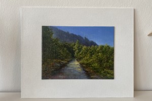 Kresba pod olejomalbou "Cesta na Bořeň" 19 × 14 cm