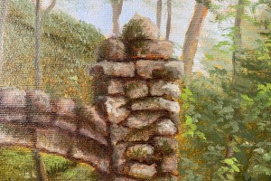 Žánrový portrét na plátně "Obnovuji Bořenskou bránu" 51 × 38 cm
