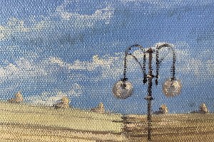 Obraz krajiny z plenéru "Lázně Kyselka" 30 × 24 cm