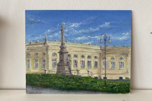 Obraz krajiny z plenéru "Lázně Kyselka" 30 × 24 cm