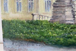 Obraz krajiny z plenéru "Lázně Kyselka" 30 × 24 cm