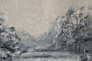 Obraz malovaný olejem na plátně "Zimní krajina" 14,2 × 19,5 cm
