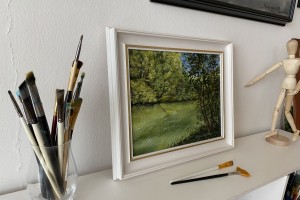 Obraz na zeď "Lesní jezírko" 30 × 24 cm