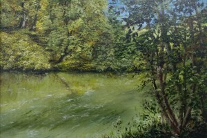 Obraz na zeď "Lesní jezírko" 30 × 24 cm