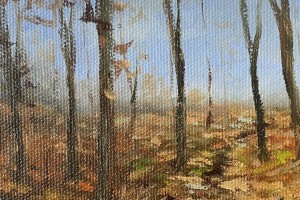 Obraz s paspartu "Podzimní les" 19,5 × 14,5 cm