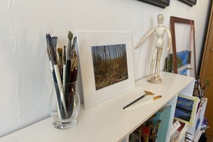 Obraz s paspartu "Podzimní les" 19,5 × 14,5 cm