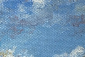 Portrét na plátně "Cestou po louce" 14 × 19 cm