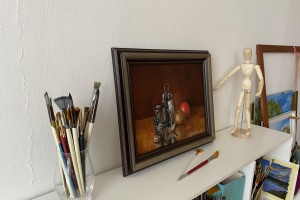 Obraz ručně malovaný olejem na plátně "Zátiší se zeleninou" 30 × 24 cm