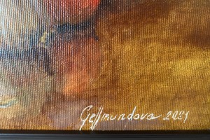 Obraz ručně malovaný olejem na plátně "Zátiší se zeleninou" 30 × 24 cm