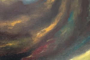 Ručně malovaný fantazijní obraz "Bouře" 50 × 70 cm