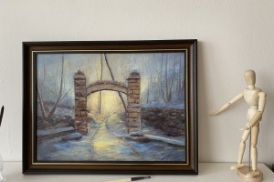 Luxusní obraz na zeď "Zimní brána" 48 × 35 cm