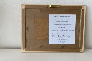 Obraz malovaný olejem na plátně "Zátiší se švestkami" 18 × 13 cm