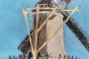 Zarámovaný obraz "Větrný mlýn" 21 × 29 cm