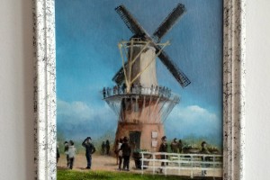 Zarámovaný obraz "Větrný mlýn" 21 × 29 cm