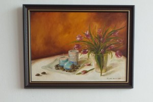Zarámovaný obraz "Zátiší s tulipány" 42,5 × 29,5 cm