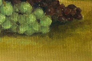 Miniaturní obraz na plátně "Zátiší s hrozny" 15 × 10 cm