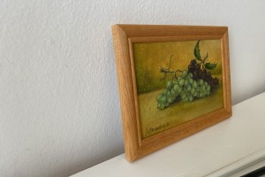 Miniaturní obraz na plátně "Zátiší s hrozny" 15 × 10 cm