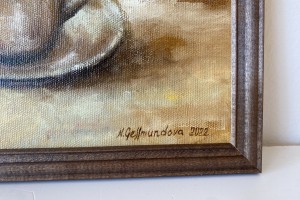Zarámovaný miniaturní obraz "Šálek kávy" 24 × 18 cm