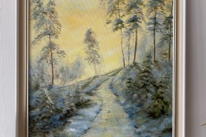 Luxusní interiérový obraz "Zimní svítání" 47 × 67 cm