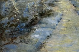 Luxusní interiérový obraz "Zimní svítání" 47 × 67 cm